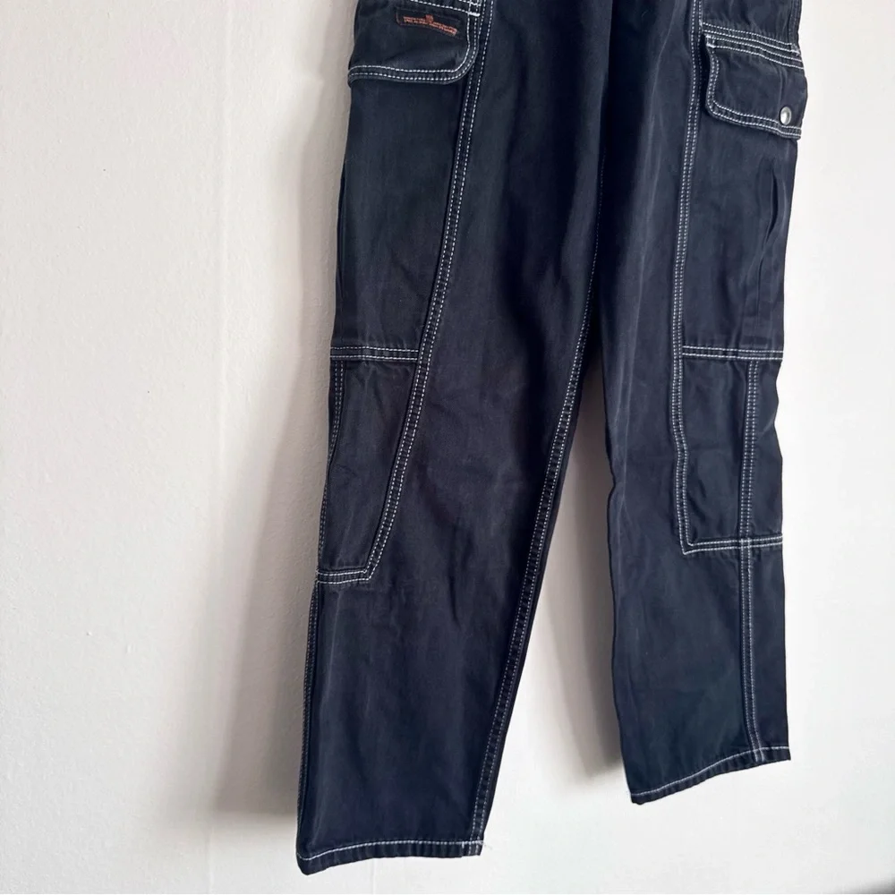 BDG High-Rise Cargo Jeans with Contrast Stitching (dark navy) - Picture 3 of 6